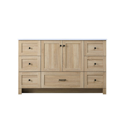 Meuble-lavabo simple en bois de manguier l 54 po Soma