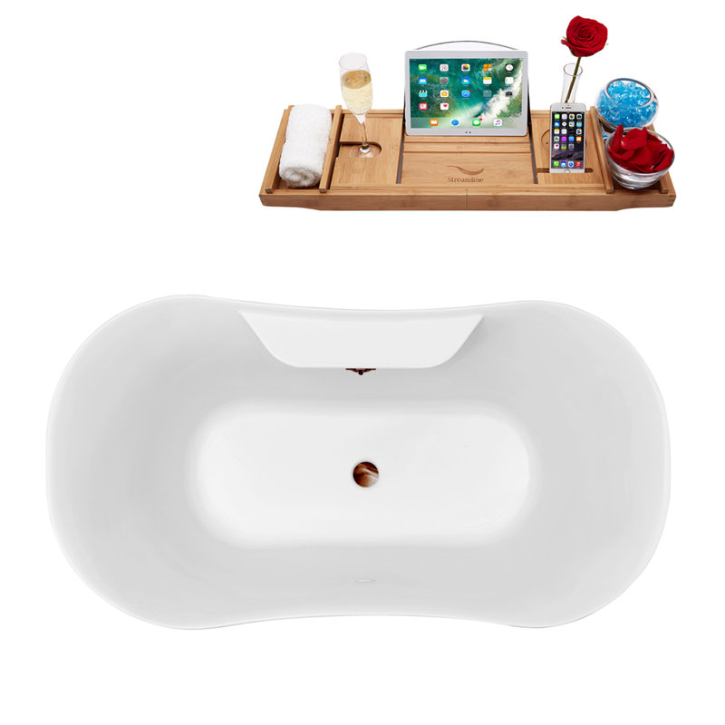 60'' x 32'' Soaking Acrylic Bathtub, Matte Oil Rubbed Bronze, Matte Oil Rubbed Bronze