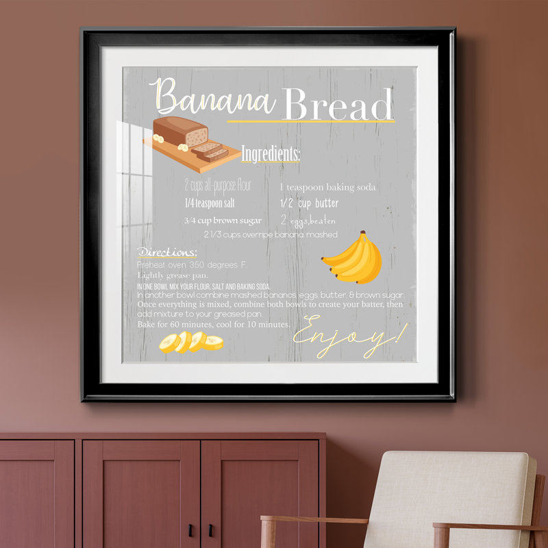 " Banana Bread ", 26.5" H x 26.5" W x 1.5" D, Black Framed