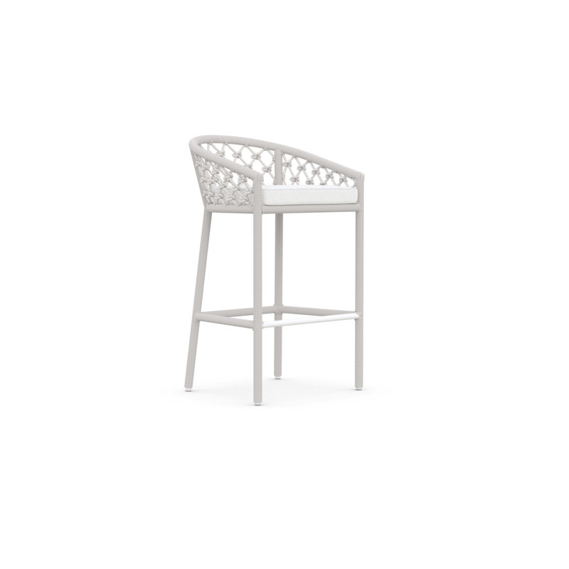 Amelia Patio Bar Stool with Cushion, 32.28" H, Sand