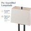 Ensemble de lampe de table en métal 28,5 "avec ports USB Type-C et prise intégrée Rogina-113301796-113301797