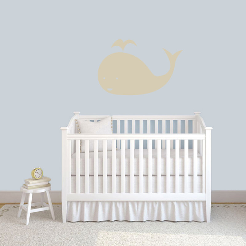 Décalcomanie murale baleine, Beige