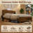 Farmhouse-Style King-Sized Bed Frame With A Headboard Storage Shelf. Wooden Platform Bed With LED Lights And A Charging Station. Rustic Brown Finish, No Box Spring Needed. Features A Noise-Free And Sturdy Structure.