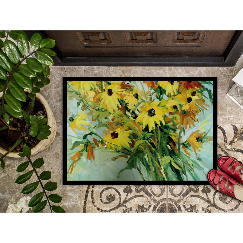 Paillasson d’extérieur anti-dérapant fleurs sauvages waymart, Rectangle 2 pi x 3 pi