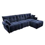 3-Seater L-Shaped Modular Sofa With 1 Ottomans & Pillows