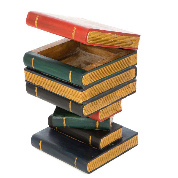 Bookstack Side Table, Multicoloured/Gold