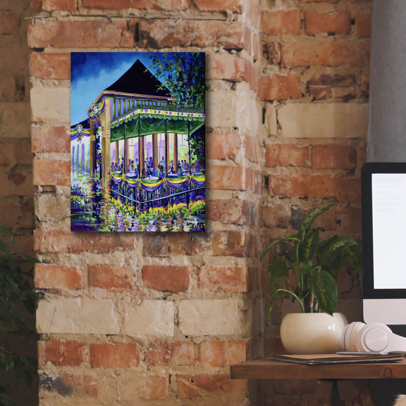  «New Orleans Mardigras At Cafe Du Mounde» par ADEL, art mural sur toile, 12 po x 16 po, H 16 po x l 12 po