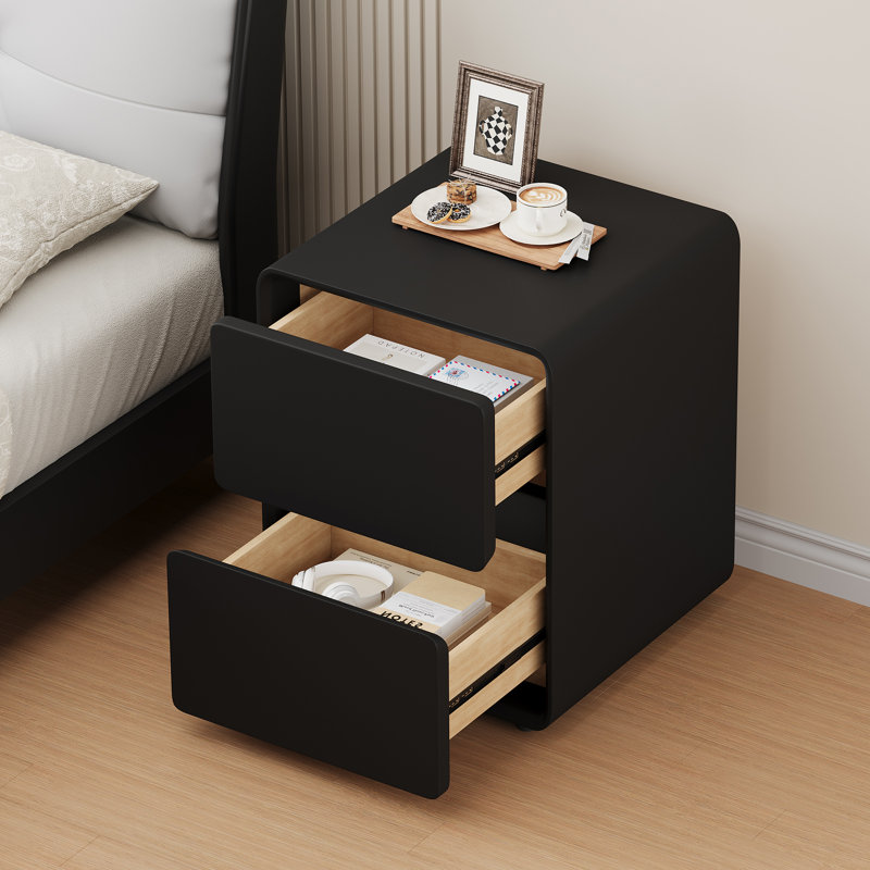 Table de chevet avec tiroirs, table d'appoint de 15,7 po pour la chambre à coucher, table de chevet avec surface en cuir pour la chambre à coucher