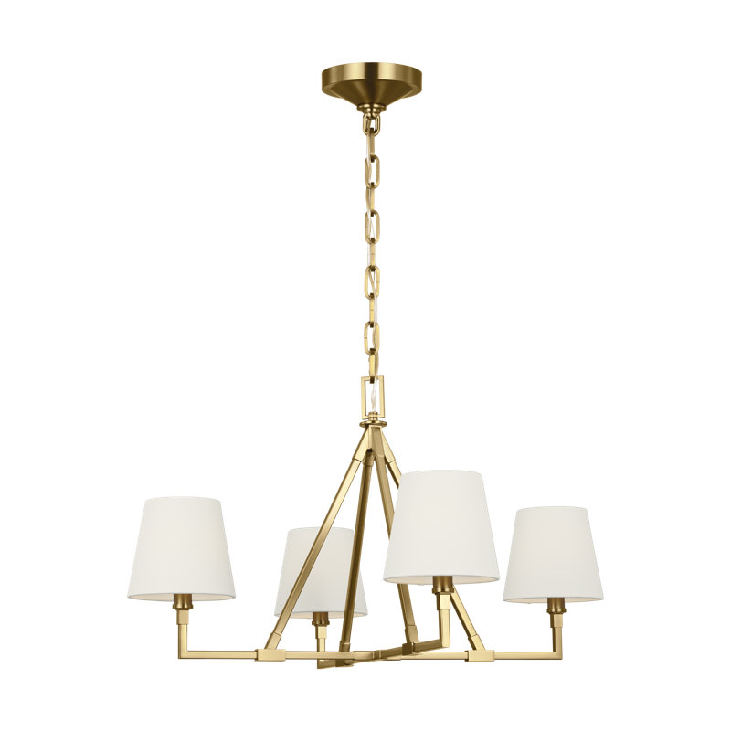 Perth 4 - Light Chandelier, Burnished Brass, 18.12" H x 31" W x 31" D