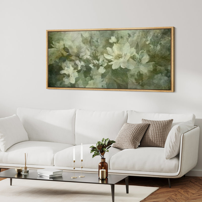 Doux vert botanique, reproduction d'art sur toile encadrée dans la chambre principale, H 30 po x l 60 po x P 1,5 po, Naturel