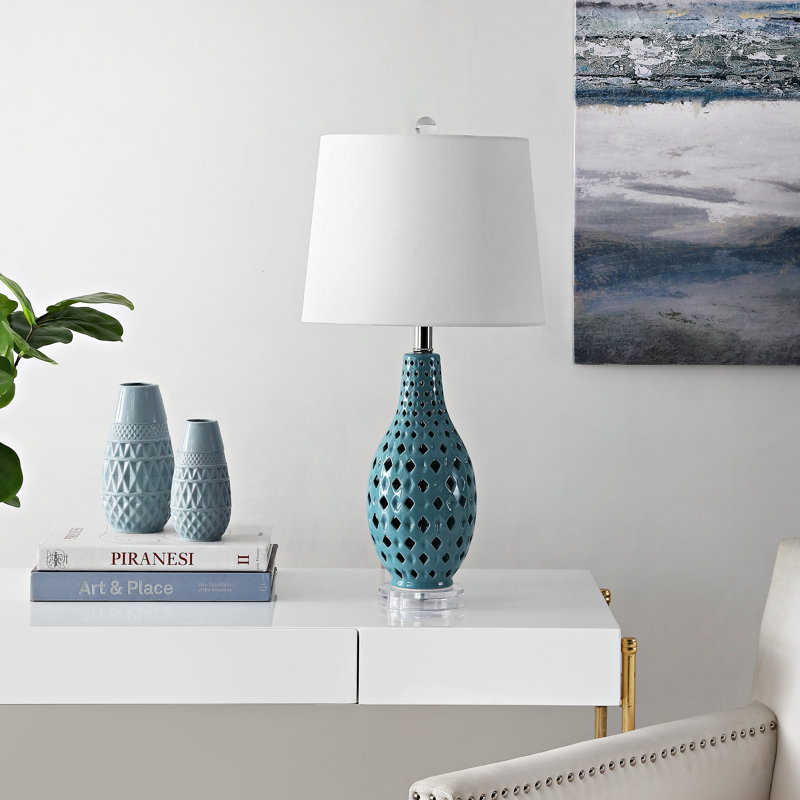 Lampe de table 25 po Adene, bleu