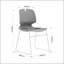 Ensemble de chaises de bureau modernes empilées avec conception ergonomique en polypropylène gris et acier, 4 pièces-302119280