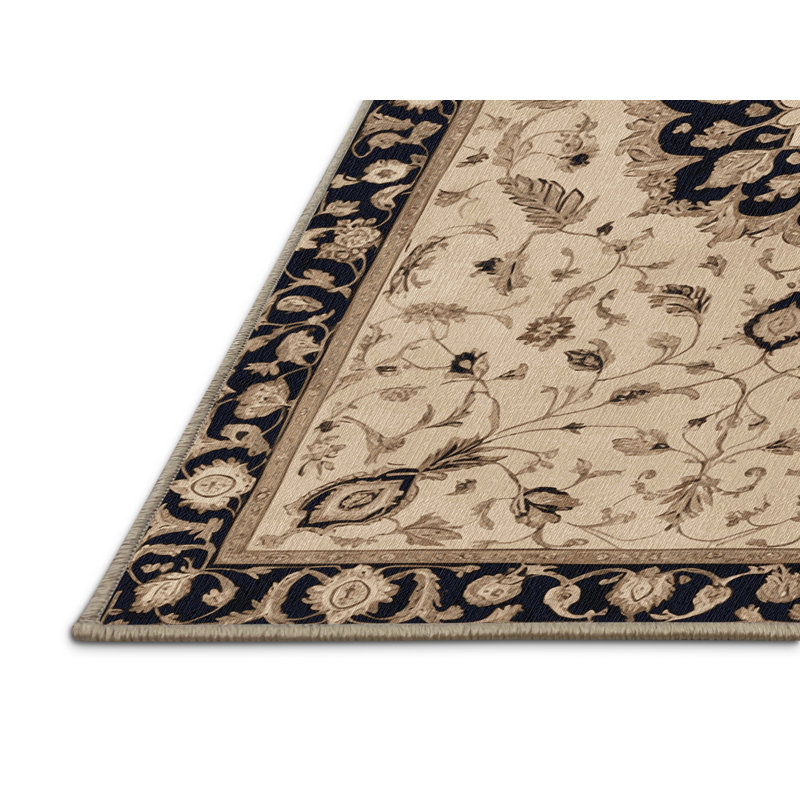 Tapis brun lavable à la machine, Rond 3 pi