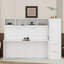 Lit escamotable double avec tiroirs et garde-robe-114350009