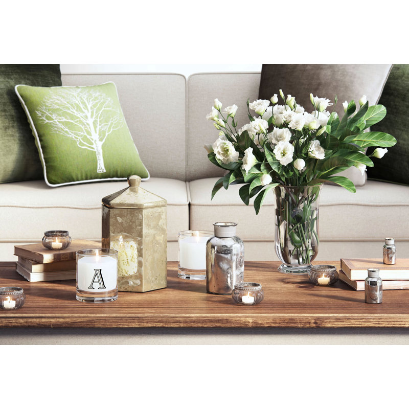 4 Piece Glass Tabletop Tealight Holder Set, Clear