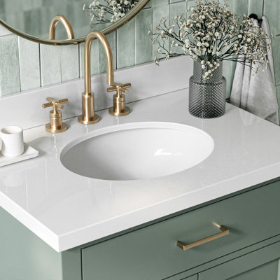 Occhipinti 30'' Solid Wood Single Bathroom Vanity with 1.5'' Quartz Top
