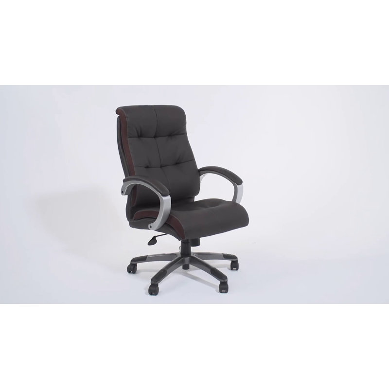 Black High Back Executive Swivel Chair with Fixed Arms