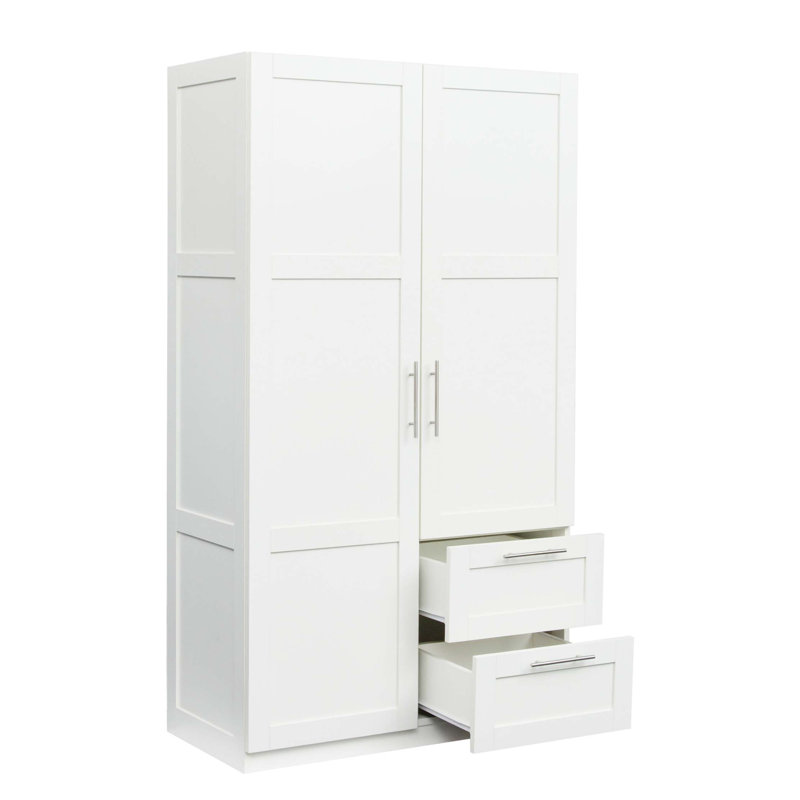 Armoire de rangement de 71 po de hauteur, 2 portes et 2 tiroirs avec 5 sections