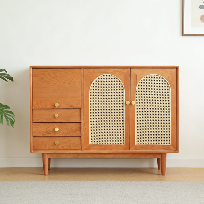 Buffet minimaliste en rotin, H 37,4 po x l 51,18 po x P 15,75 po