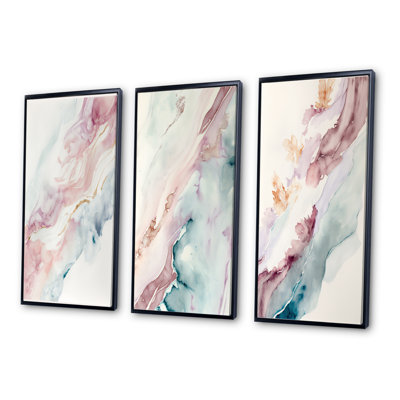 «Sudden Solitude In Elevated Blush» 3 pièces