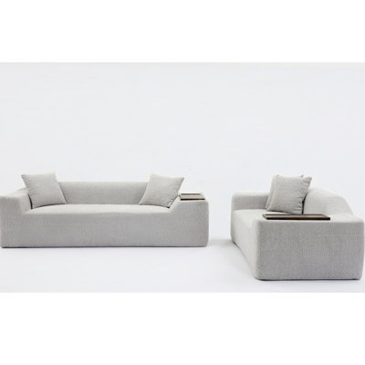 3 places et 2 places - gris avec table de bout pour salon gris moderne,