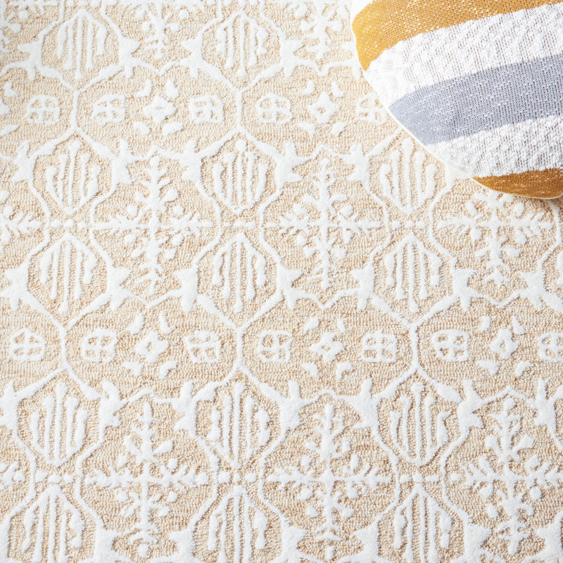 Pezanetti Hand Tufted Wool And Cotton With Latex Geometric Rug, Round 6'