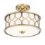 Plafonnier 2 lumières Meridian en laiton naturel-1849204796