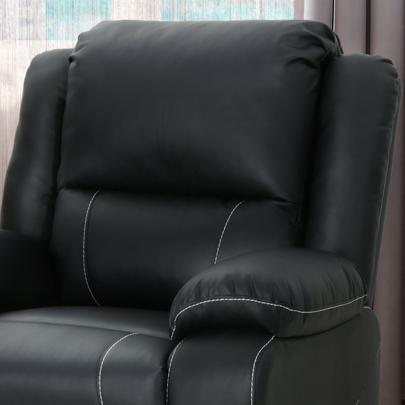 Anavia Faux Leather Swivel Recliner, Black