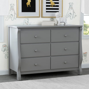 white christmas dresses Delta Children Poppy 3 Drawer Dresser with Cubbies, Grey