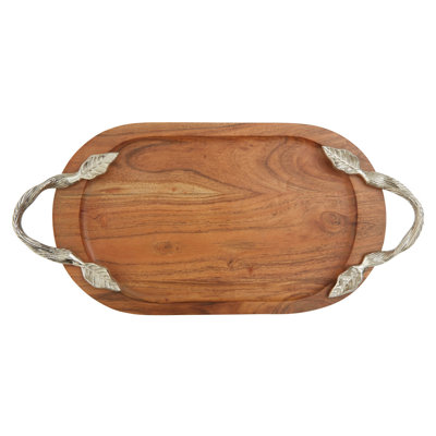 Alpen Home Emsley Porcelain Stainless Steel Tray Serving Dish