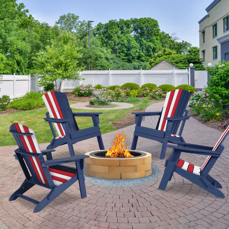 Outdoor Adirondack Chair, Red/White/Blue