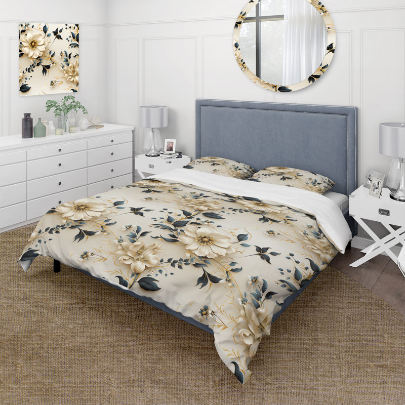 Boho Victorian Fusion Victorian Pattern XIII - Ensemble de housse de couette à motif floral