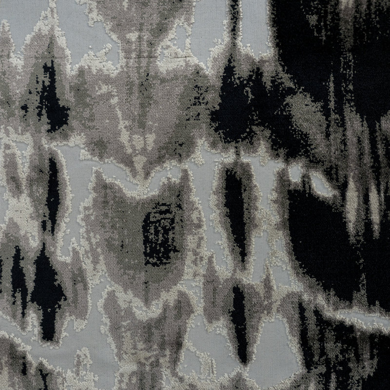 Kanoko-Bhujanga Abstract Cut Velvet Upholstery Fabric, Shadow