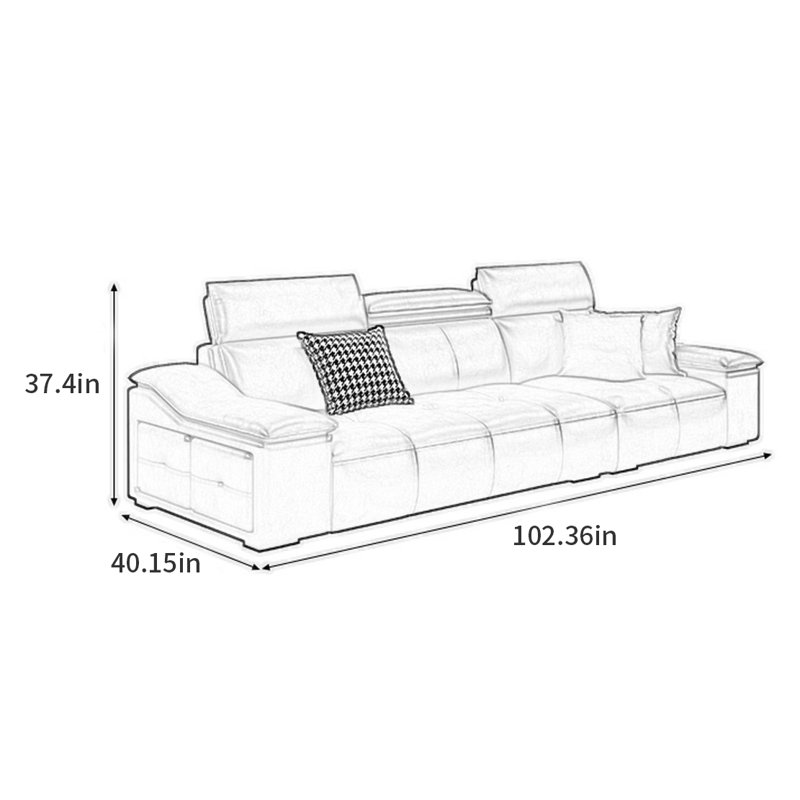 American modern and simple straight-row sofa