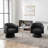 Faux Leather Swivel Barrel Chair-135525716-170896855