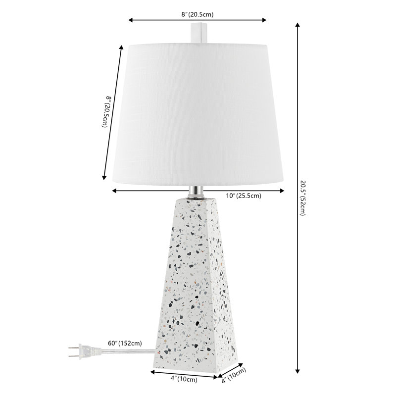 Lampe de table en résine Jiliana, Blanc Terrazzo