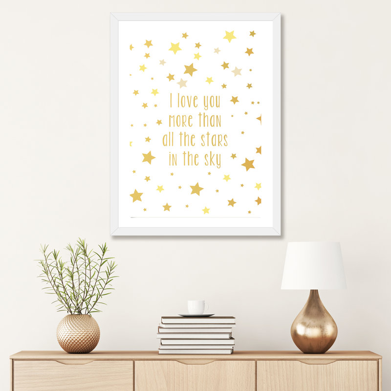 Love You More Art, H 32 po x l 24 po x P 1 po, Papier avec cadre blanc