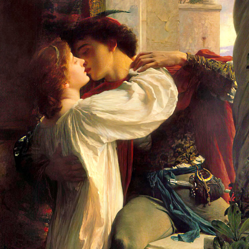 " Romeo And Juliet " by Frank Dicksee, 51.25" H x 38.25" W