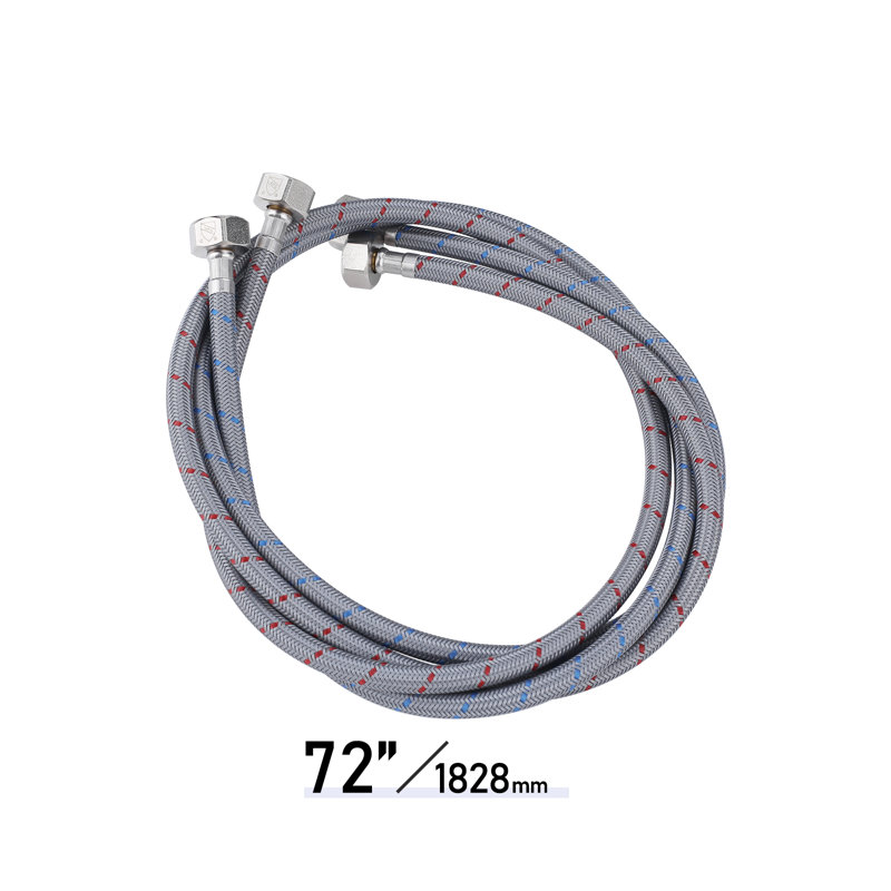 1/2 po Compression X 1/2 po Compression x 72 po Conduite d'alimentation en nylon tressé en acier inoxydable (paquet de 2)