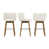 Beige Fabric Seat/Natural Frame