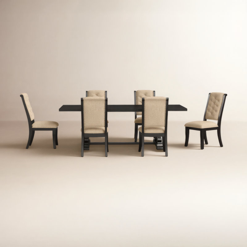 Chianti 6 - Person Trestle Dining Set, Dark Brown