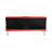 67" Red Leather Multifunctional Double Folding Sofa Bed with Coffee Table for Office Use
