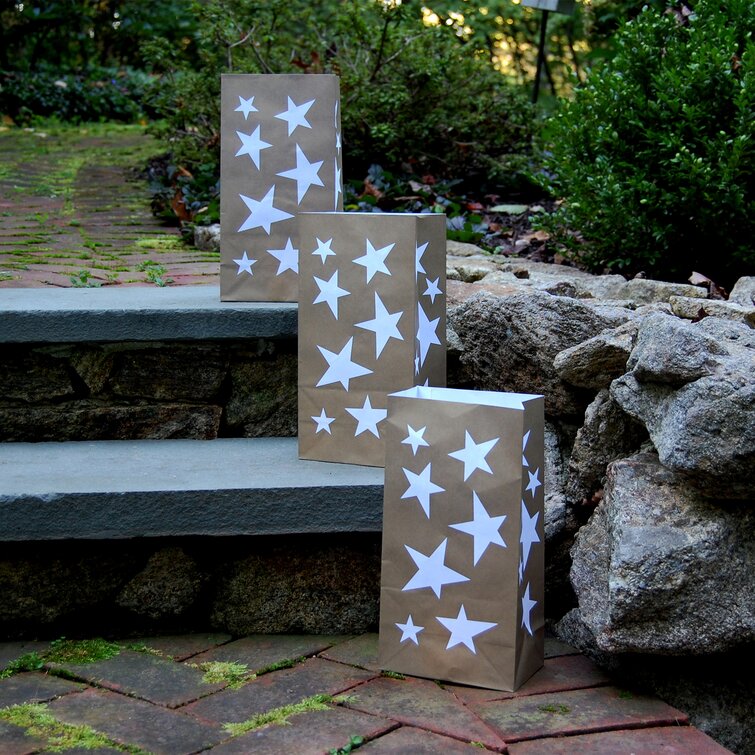 LUMABASE Paper Lantern Gold 7 Point Star (3- Pack) 87103 - The