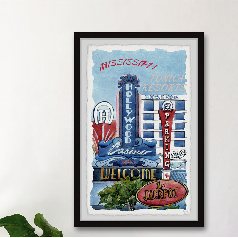 Les stations du Mississippi par Eyre Tarney - Reproduction d'annonces encadrées sur papier, H 30 po x l 20 po x P 1,5 po