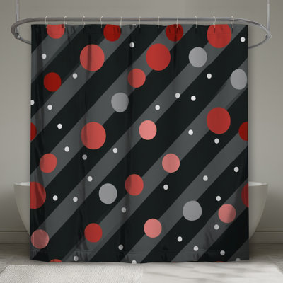 Rideau de douche à pois - Motif de décor de salle de bain moderne