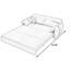 Canapé-lit causeuse 100% polyester beige-130074162