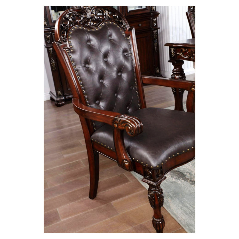 Ensemble de 2 chaises avec accoudoirs, chaise de salle à manger capitonnée Traditional