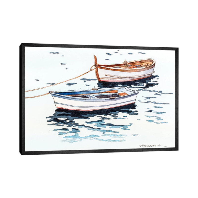 Vernazza Boats by Bill Drysdale - Floater Frame Gallery-Wrapped Canvas Giclée on Canvas, Black Framed