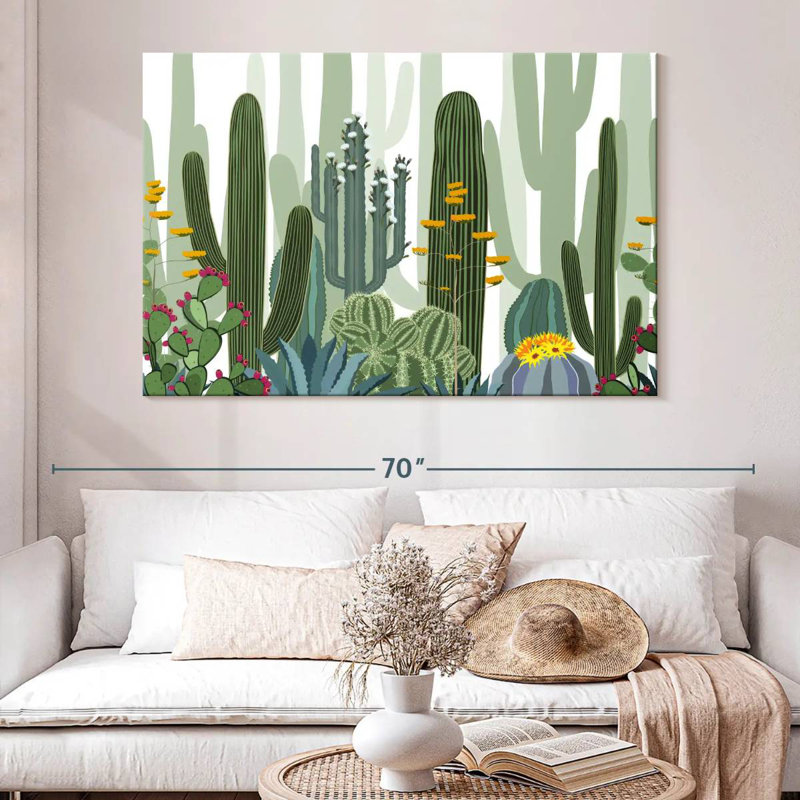 Harnek Desert Cactus Pattern, 34" H x 51" W