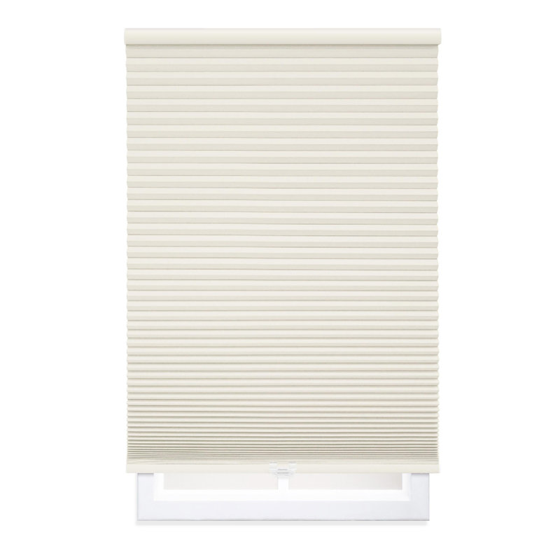 Store alvéolaire occultant sans outil 1,5 "sans perceuse ni outil, Ivoire ivoire, L 22 po x L 72 po